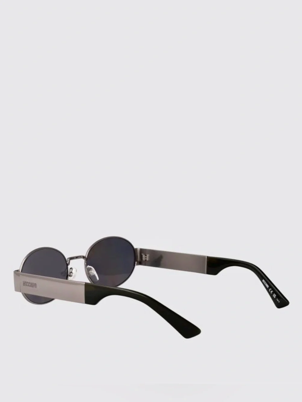 New Moschino MOS185/S 06LBUE Silver Mirrored Oval Sunglasses for Women Authentic